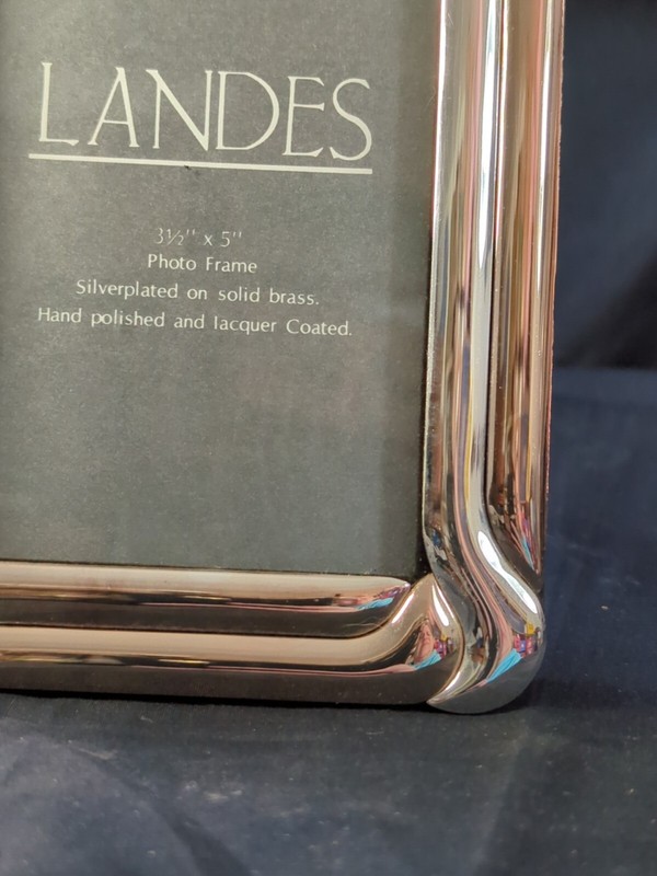 Silverplated Gold Tint Solid Brass Frame Polished Lacquer 3.5"X5” Ornate Unique gallery
