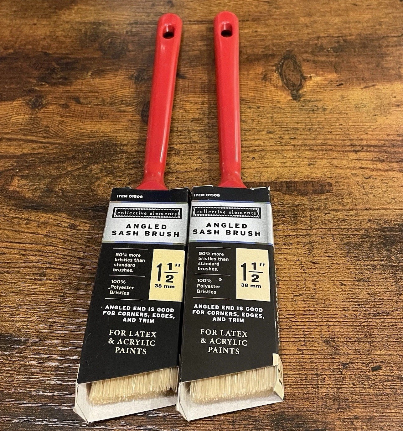 🐝 Collective Elements 1.5” Angled Sash Painting Brush- 2 Counts #️⃣ gallery