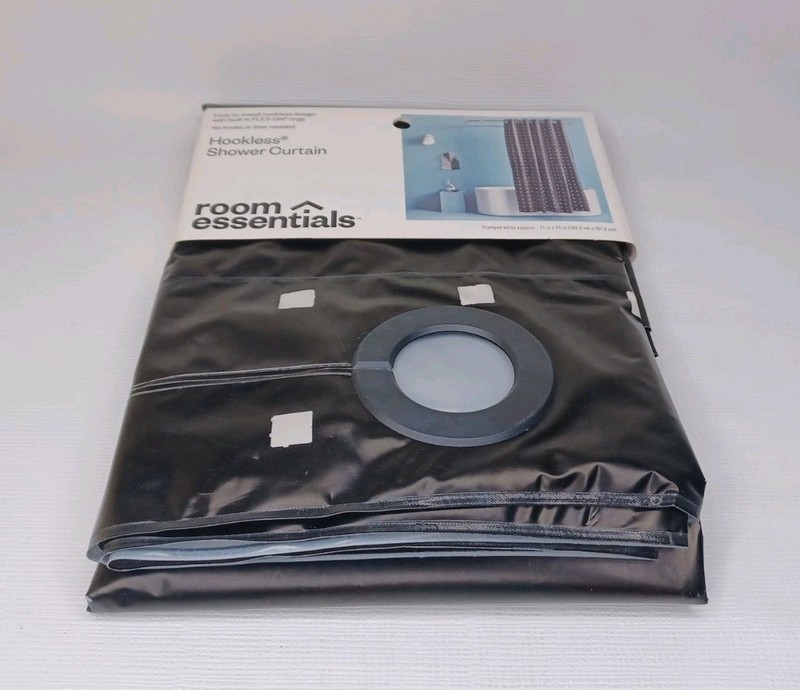 Room Essentials Hookless Vinyl Shower Curtain 71" X 74" New gallery