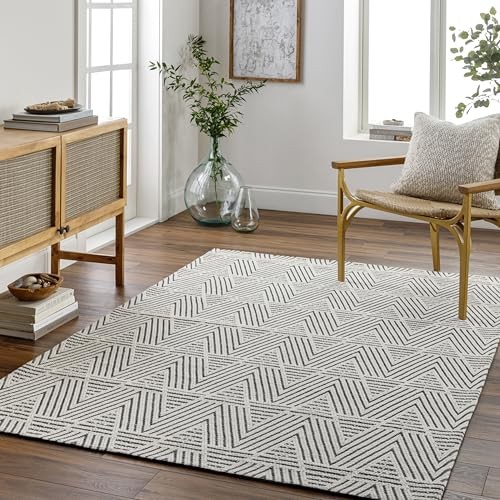 Nevada Modern Geometric Area Rug, 27" x 45", Off-White, (2' x 4') gallery