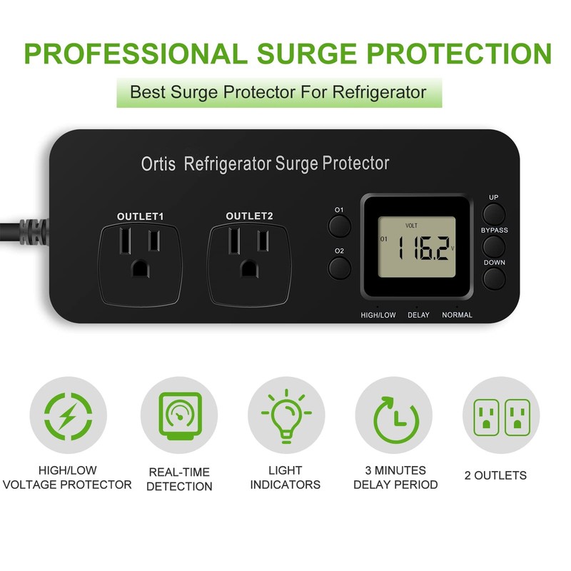 Refrigerator Surge Protector, Ortis Double Outlet Electronic Surge Protector ... gallery