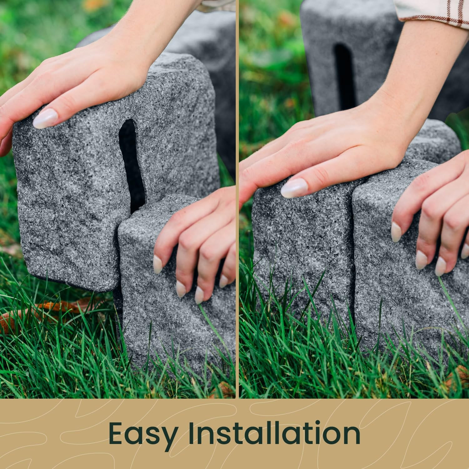 Beuta Landscape Edging | Garden Edging Border | Faux Stone Blocks for Lawn Edgin gallery