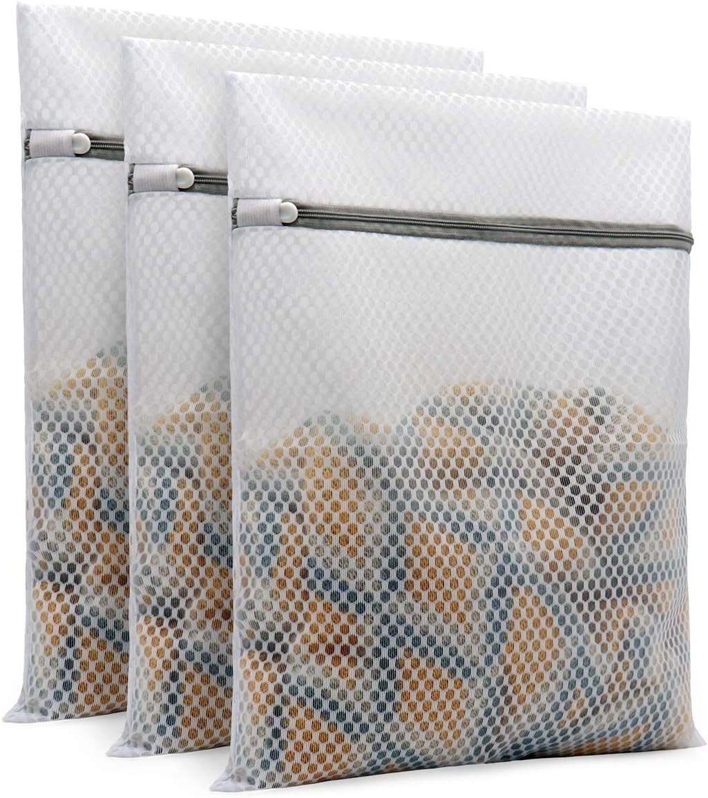 3Pcs Durable Honeycomb Mesh Laundry Bags for Delicates 12 x 16 Inches 3 Medium gallery