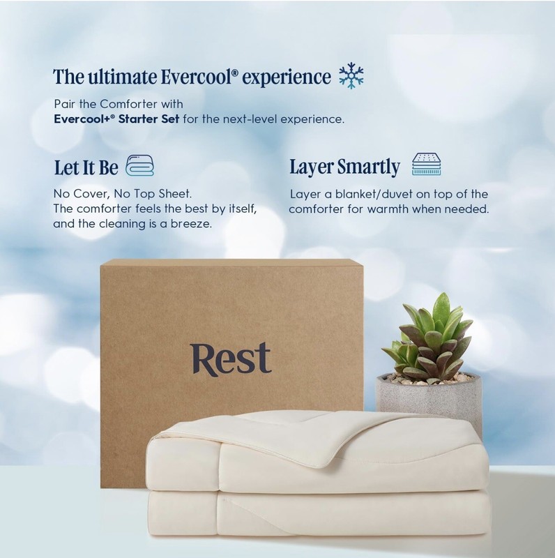 REST® Evercool® Cooling Comforter, Snow Ivory - Full/Queen 90"x90" Award Winner gallery