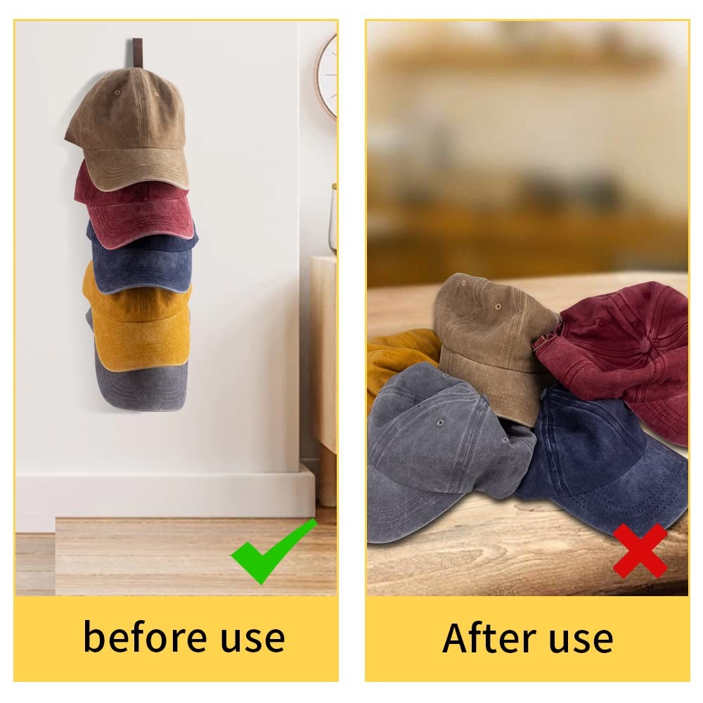 3 Pcs Hat Rack for Baseball Caps, Wall Mounted Wooden Hat Storage Organizer H... gallery