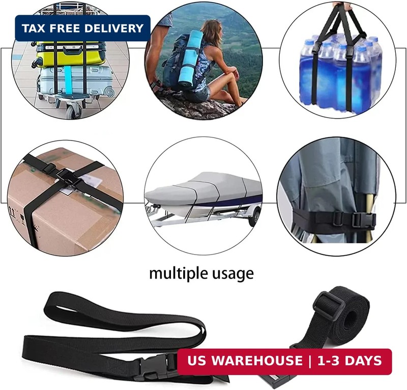 Utility Straps Tie Down Straps with Buckle Quick-Release Adjustable Nylon Campin gallery