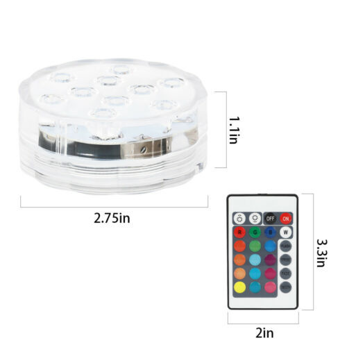 4 Pcs Pool Lights Submersible LED Lights w/Remote Underwater Light for Ponds gallery