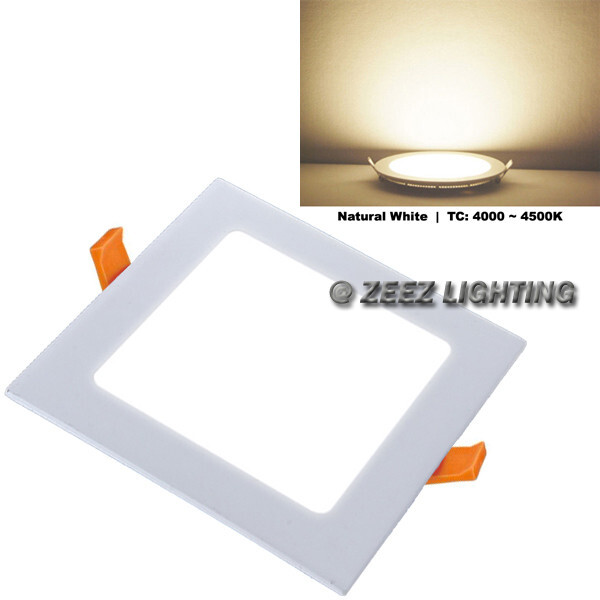 15W 7" Square Natural White LED Dimmable Recessed Ceiling Panel Down Light Lamp gallery