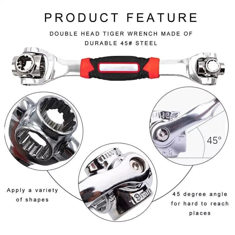 52 in 1 Universal Wrench Multi-Function Socket Tiger Spanners Adjustable Tools gallery