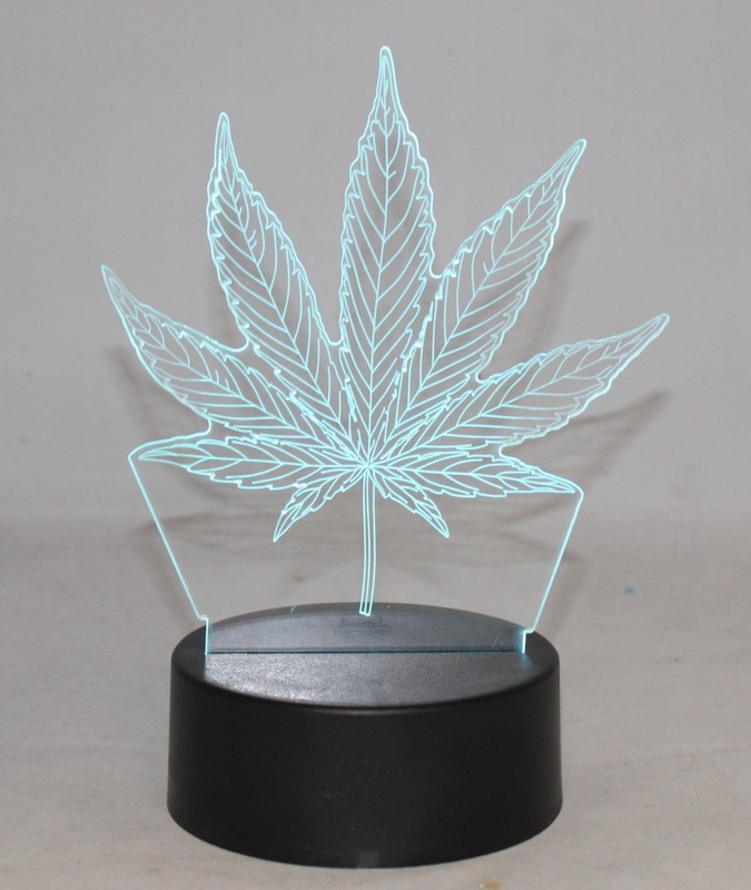 3D Marijuana Leaf Weed LED Light 7 Color Changing Table Light Night Light gallery