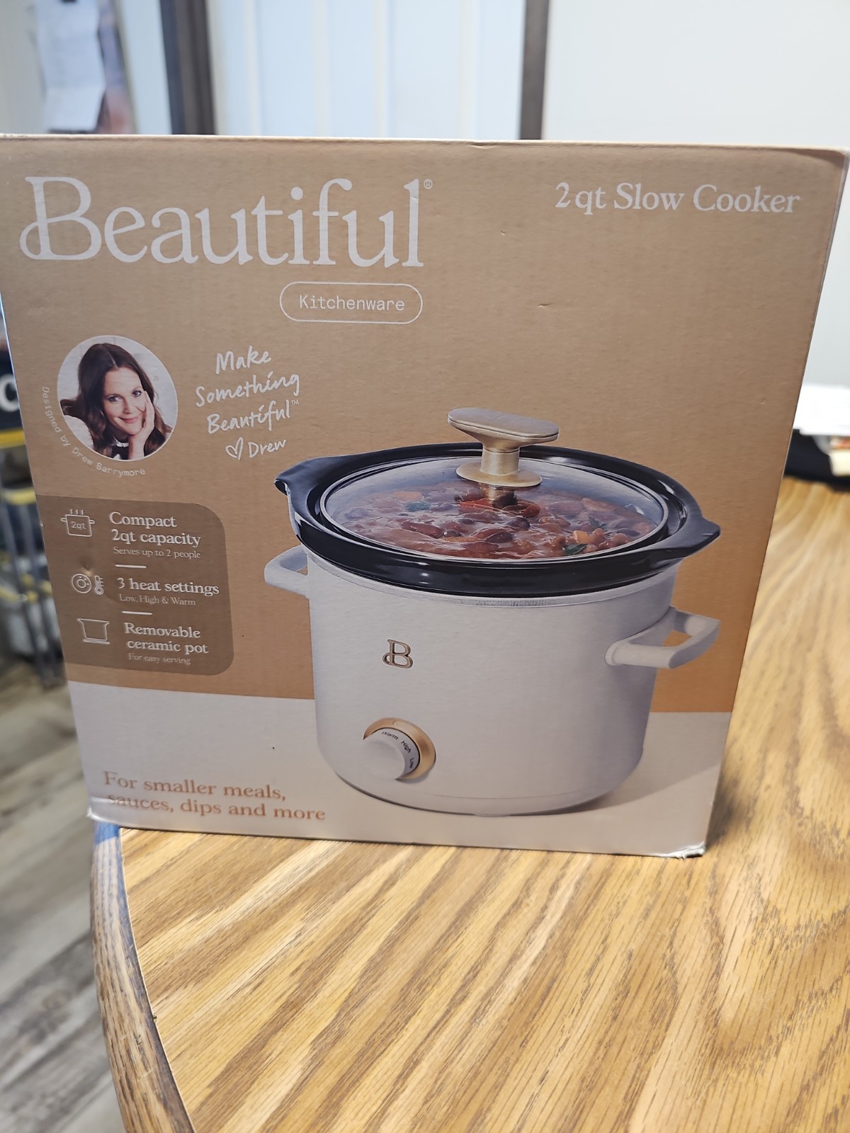 Beautiful by Drew Barrymore 2qt Slow Cooker White NIB gallery