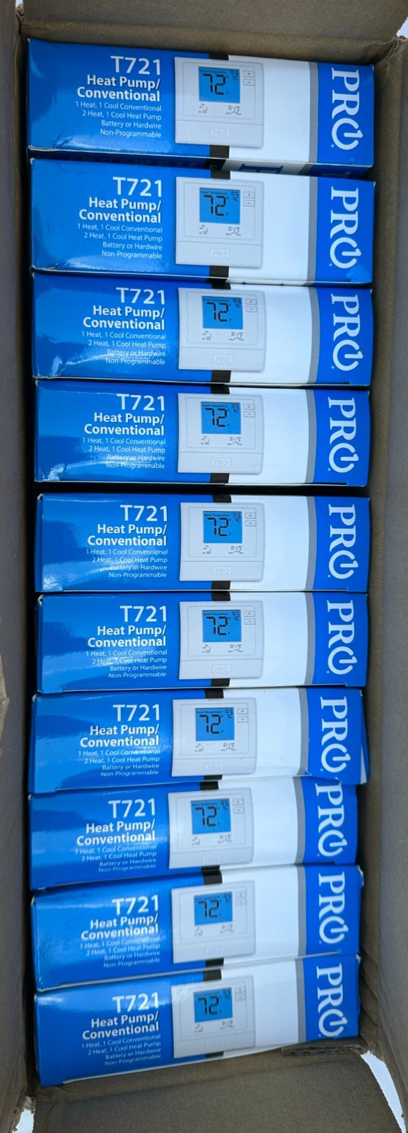 PRO1 IAQ T721 Digital Non-Programmable Thermostat, 2 Heat - 1 Cool Heat Pump gallery