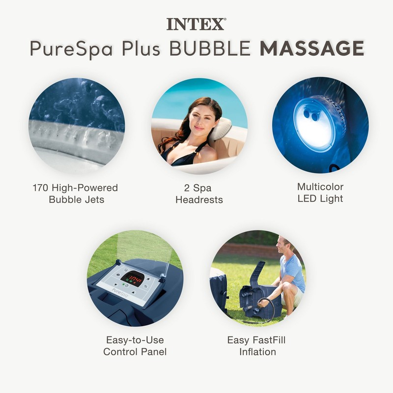 Intex PureSpa Plus Portable Inflatable Spa & Type S1 Filter Cartridges (6 Pack) gallery