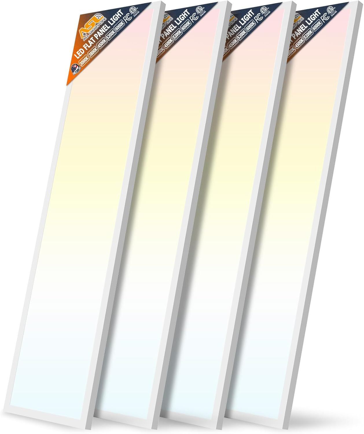 4-Pack Dimmable 1X4 LED Flat Panel Light, 5CCT, 4980LM for Office & Kitchen gallery