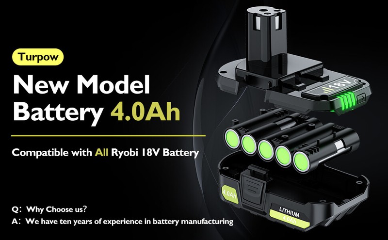 PACK 4Ah For RYOBI 18V One+ Plus High Capacity Compact Battery 4Ah PBP003 P189 gallery