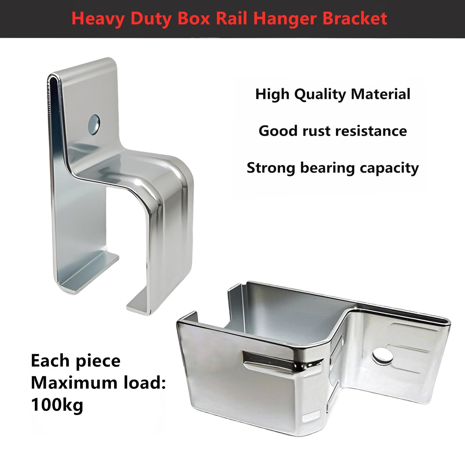 4 PCS Heavy Duty Box Rail Hanger Bracket Barn Door Mount Hardware Silver gallery