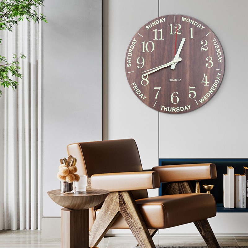 Large Luminous 3D Wall Clock New Glow In The Dark Quartz Home Decor Night Clock gallery