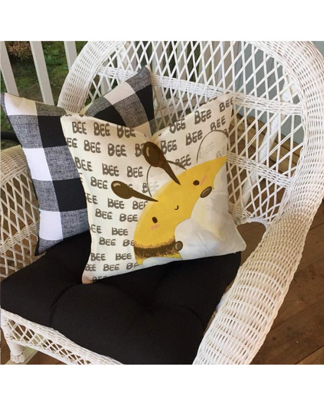 3 Pack 12pcs Fall Summer Bee Throw Pillow Covers Decoration 16x16 inch Set of 4 gallery