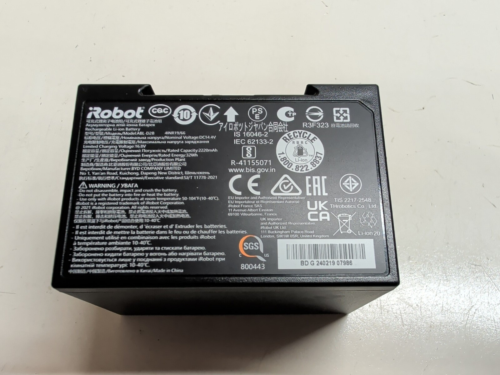 Genuine ABL-D2 Battery for iRobot Roomba J5 J6 J7 i2 i3 i4 i5 i7 i8 gallery