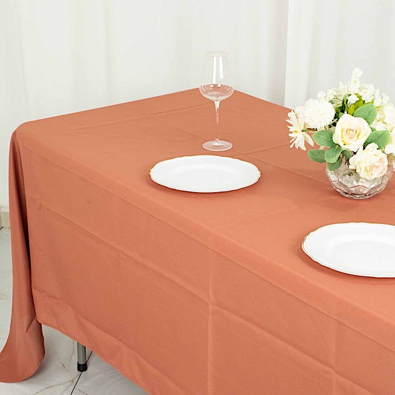 TERRACOTTA 72x120 RECTANGLE POLYESTER TABLECLOTH Wedding Catering Dinner gallery