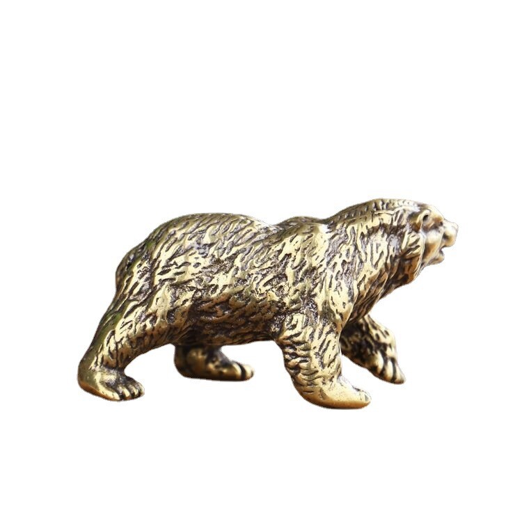 Solid Brass Bear Figurine Statue Animal Figurines Toy House Desktop Decoration gallery