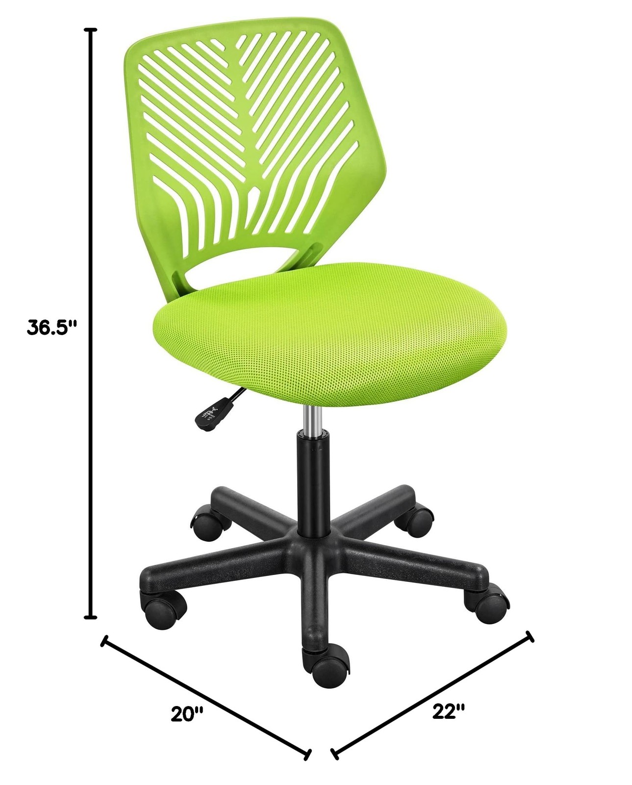 Office Desk Chair Armless Swivel Computer Chair Low-Back Task Chair, Green gallery