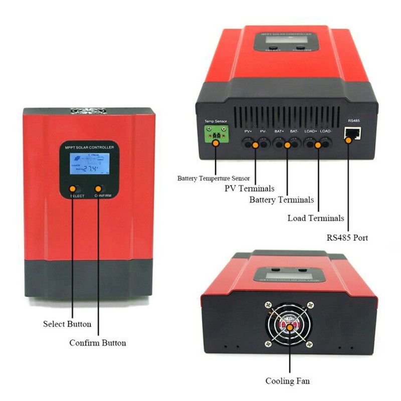 MPPT Solar Charge Controller DC12V/24V/48V Battery Charger Regulator 60A 40A US gallery