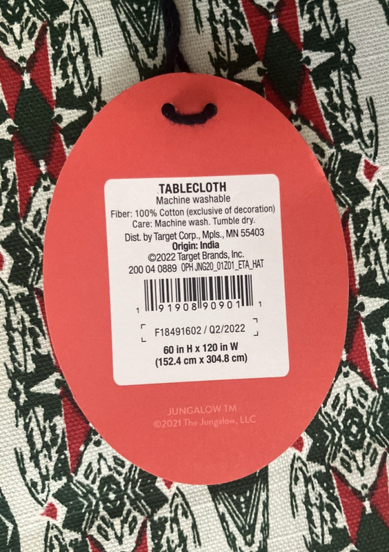 Opalhouse Jungalow Tablecloth Maximalist Boho Poms Rectangle 60" H X 120" W NWT gallery