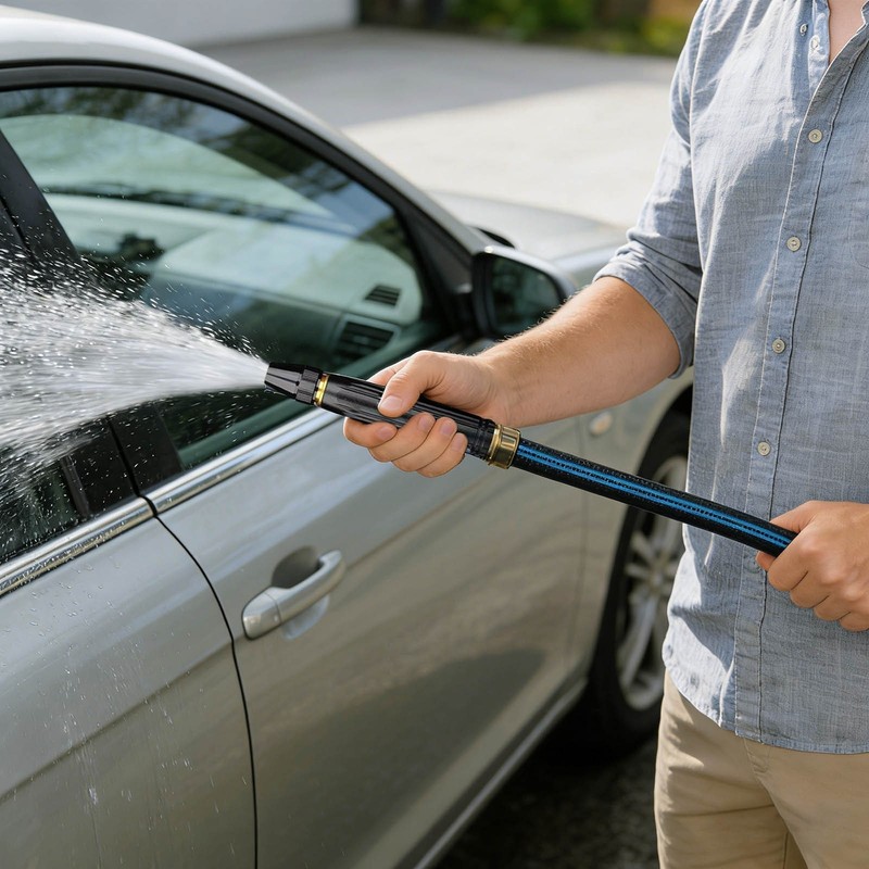 Water Hose Nozzle Adjustable Spray With Ergonomic Grip For Garden Wash&Clean NEW gallery