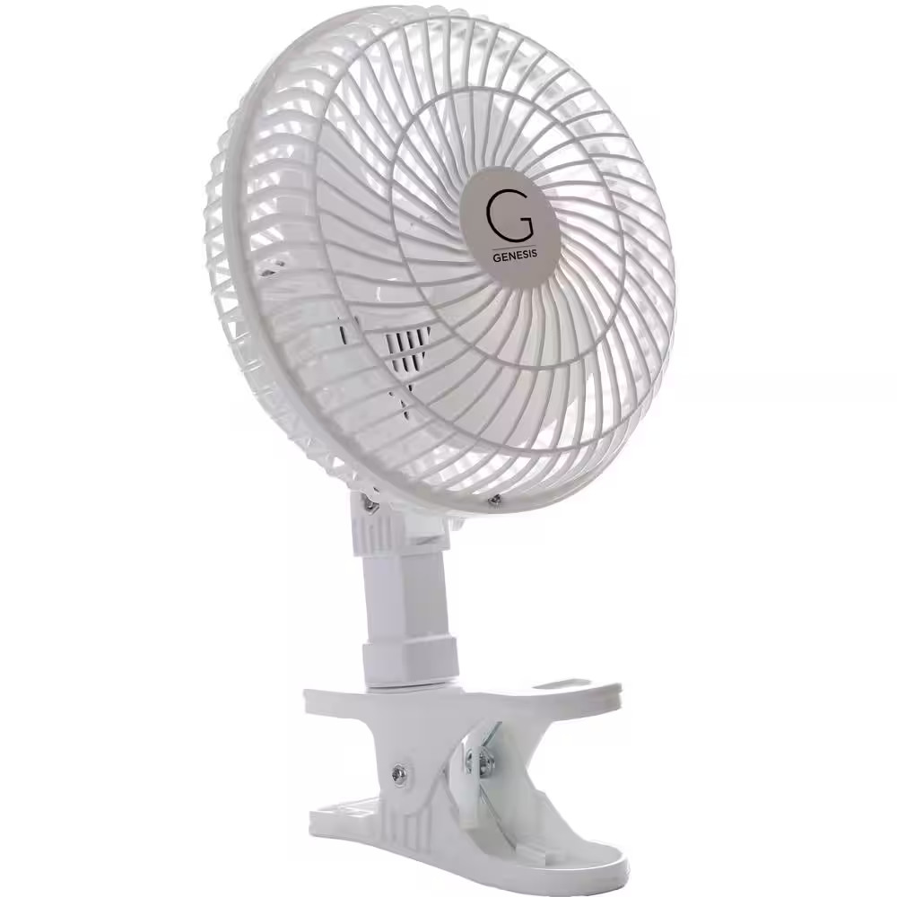 Genesis Clip On Fan Table Top Convertible 6in Adjustable Quiet 2 Speed White gallery