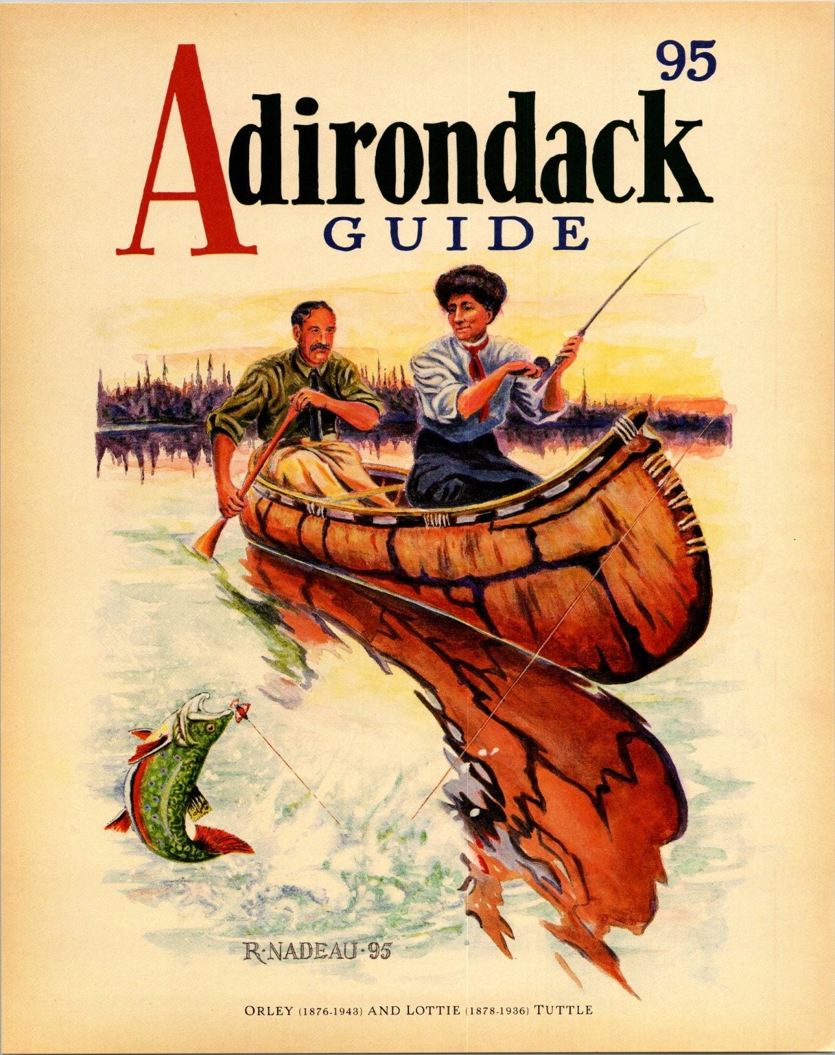 Adirondack Guide 95 Poster Print Canoe Fishing Art Nadeau 8x10 gallery
