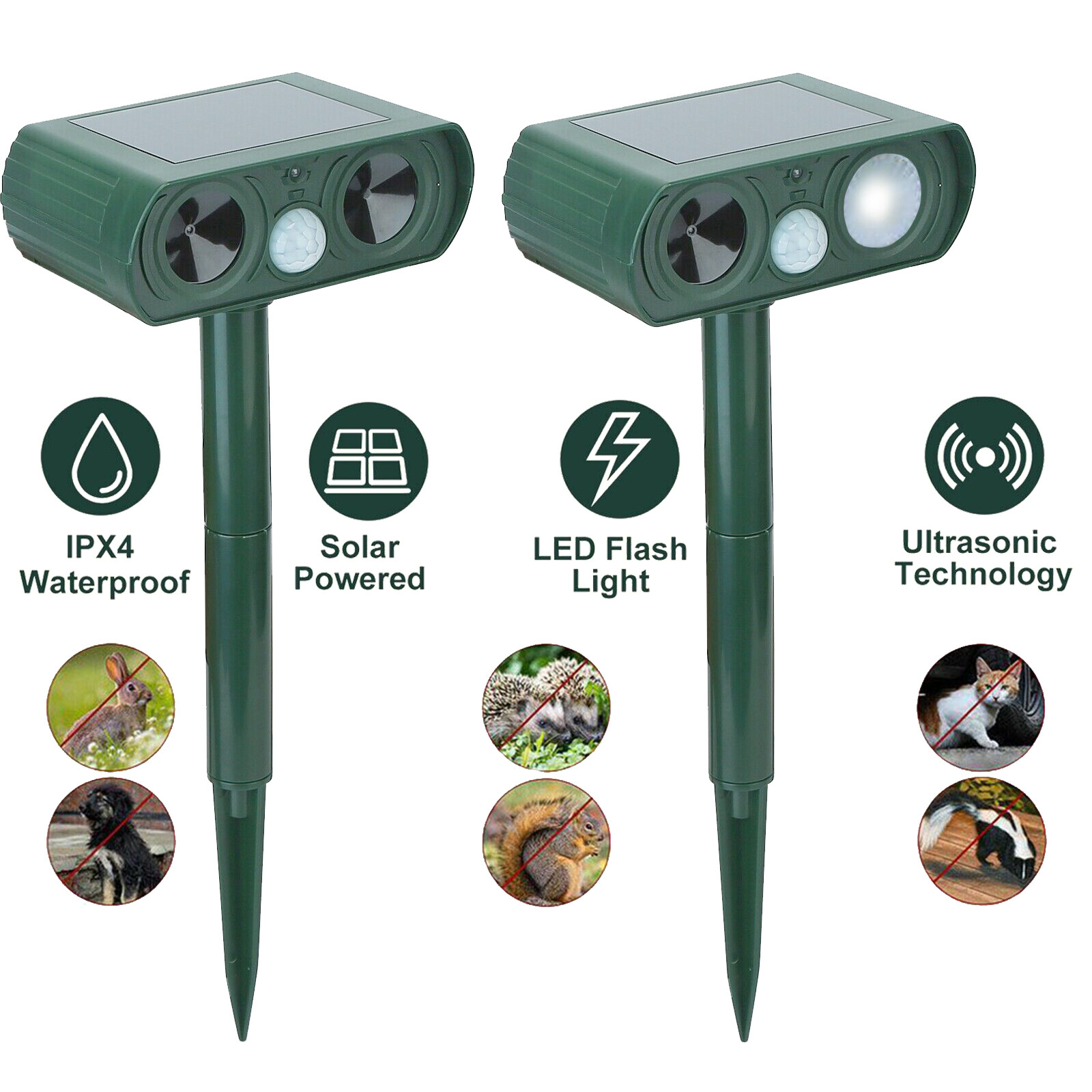 Ultrasonic Animal Repeller Deterrent Keep Deer Cat Dog Raccoon Mouse Fox Away gallery