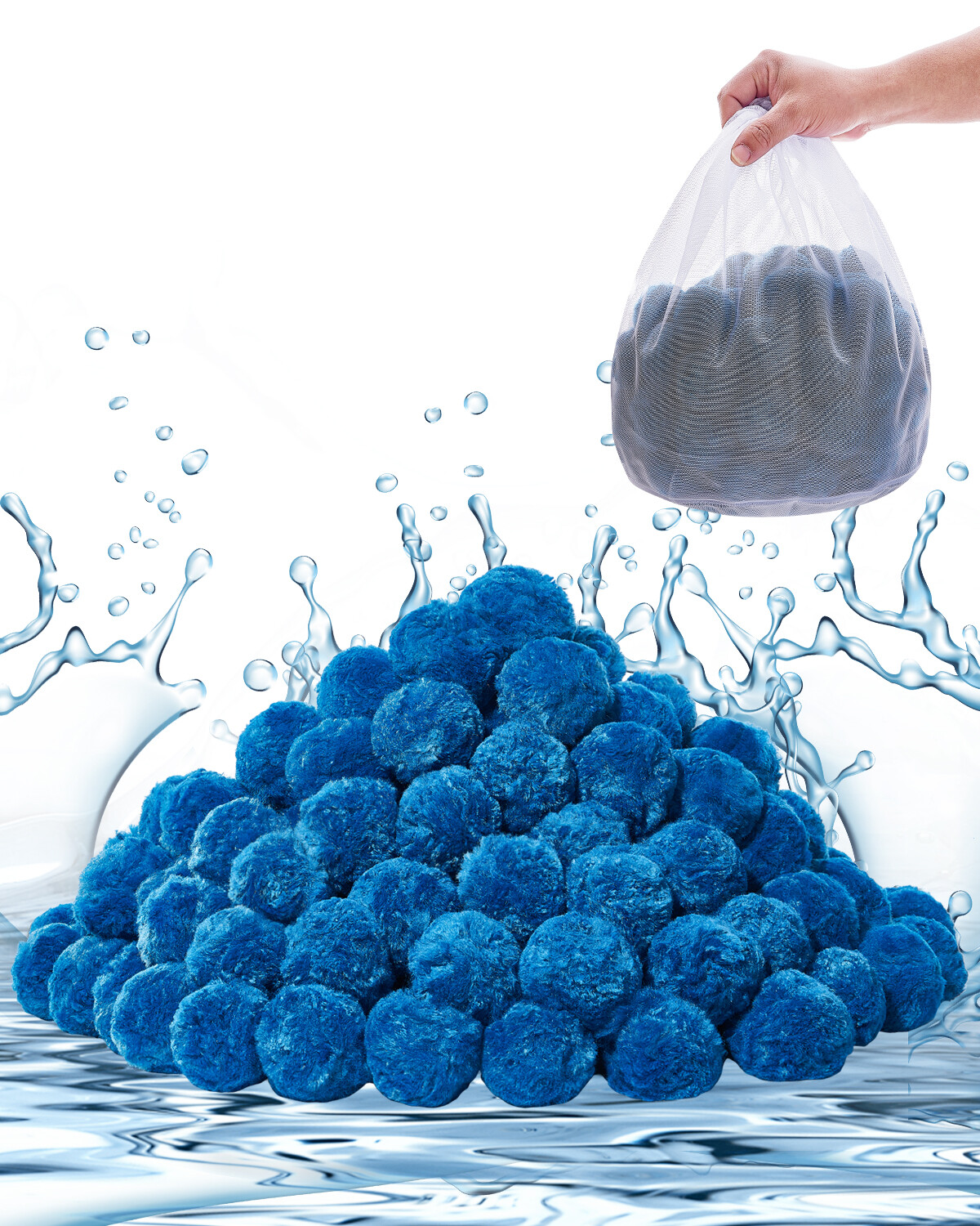 Pool Filter Balls for Sand Filter Pump Swimming Pool 1.5 lbs Reusable Blue gallery