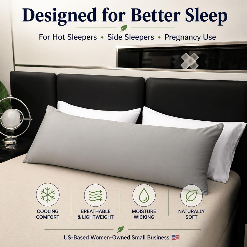 100% Rayon Derived from Bamboo Cooling Breathable Body Pillow Cover/Pillowcases gallery
