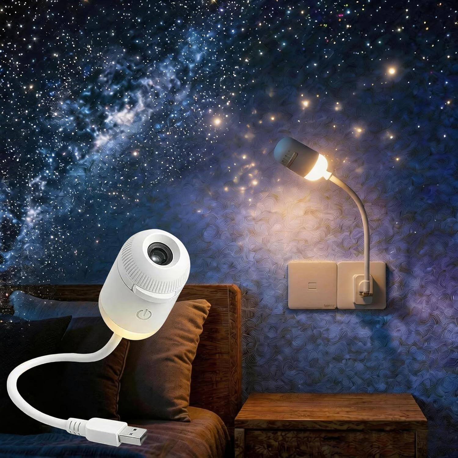 Galaxy Starry Sky Night Light Projector, 2-In-1 Portable with 12 Projection Film gallery
