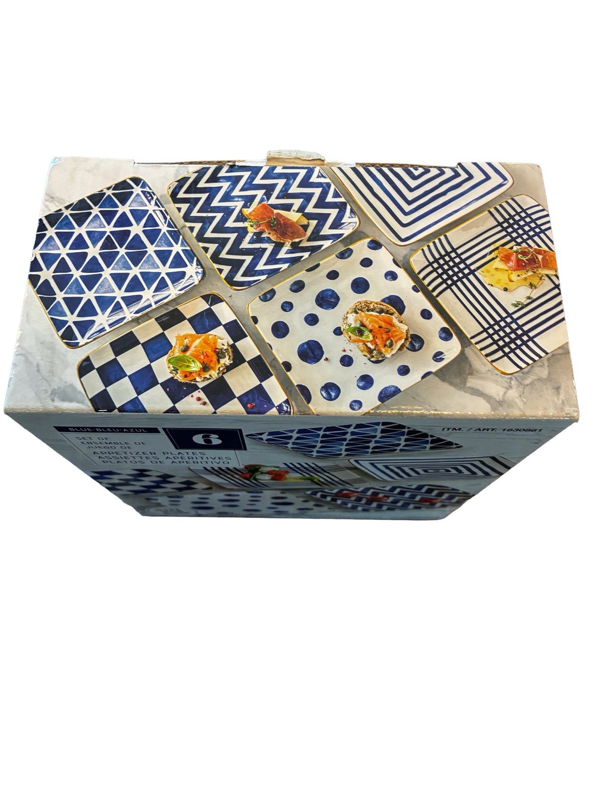 Overandback Blue Appetizer Plates Set of 6 Hand Painted Stoneware New gallery