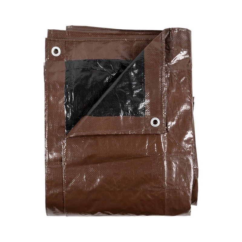 12' x 12' Multipurpose Waterproof Brown Poly Tarp Tarpaulin Cover With Grommets gallery