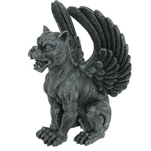 PTC Resin Medieval Sitting Winged Lioness Gargoyle Figurine Statue gallery