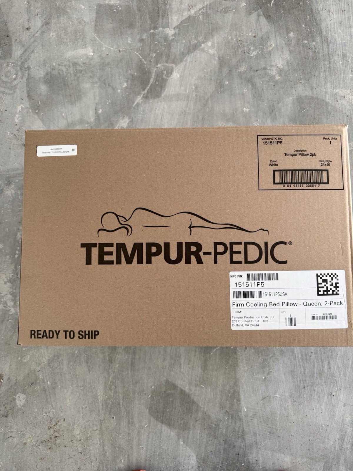 Tempur-Pedic FIRM Cooling Bed Pillow Queen Pack of 2 New gallery