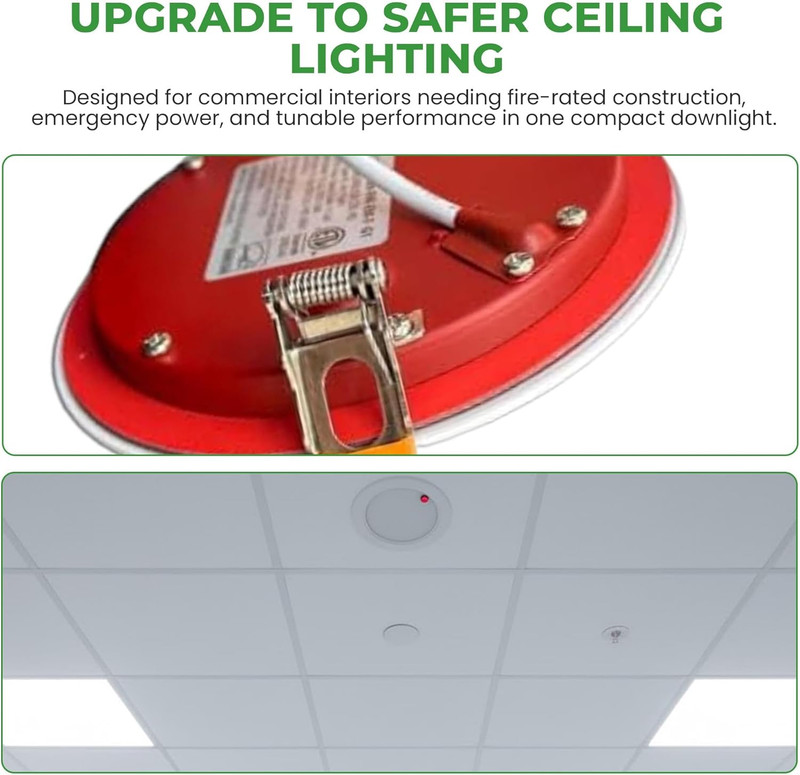 6" Battery Backup Recessed Downlight, 5 CCT Tunable, Fire-Rated, 120-277V gallery