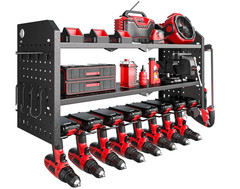 Power Tool Organizer Large 8 Drill Holder Wall Mount Heavy Duty Metal Tool Shelf