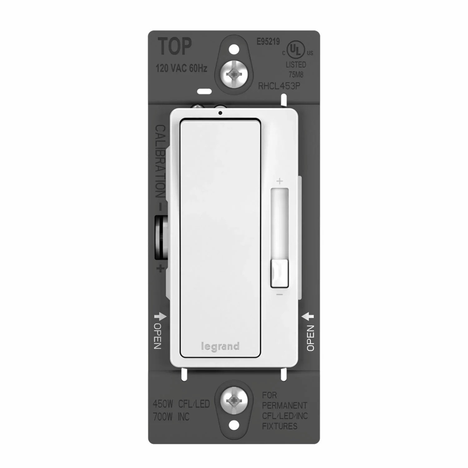 Legrand RHCL453PW Radiant Paddle Dimmer Switch (White) 450W LED/CFL 700W Incand gallery