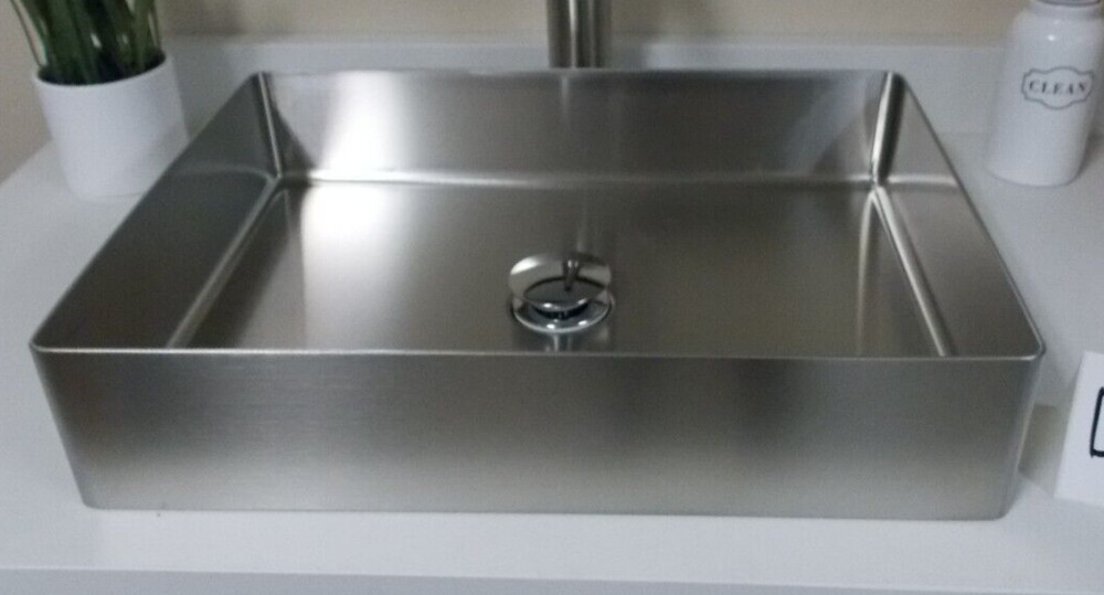 Eden Bath Rectangular Stainless Steel Vessel Sink (EB_SS002SV, D549)