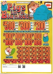 Pull Tab Ticket – Jars – Game – Pigs in a Blanket – 2,680 ct