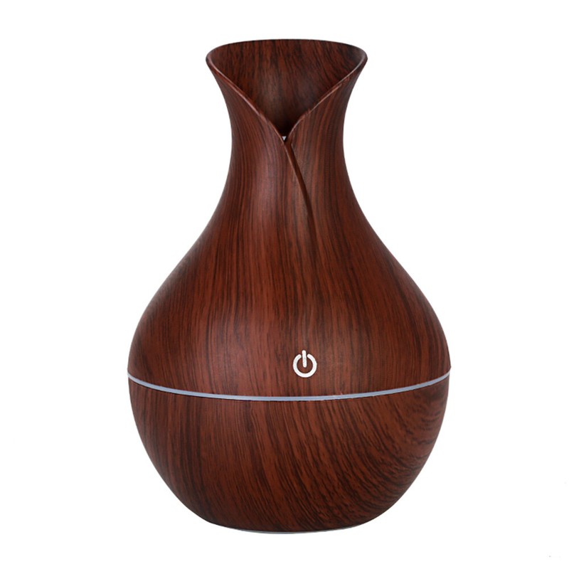 Essential Oil Diffuser Humidifier Aromatherapy Walnut Wood Grain Vase Aroma LED gallery