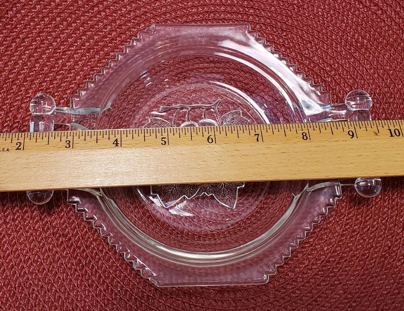 Vintage Unsigned Pressed Glass Two Piece Butter Dish, Domed Lid Cover, Handles gallery