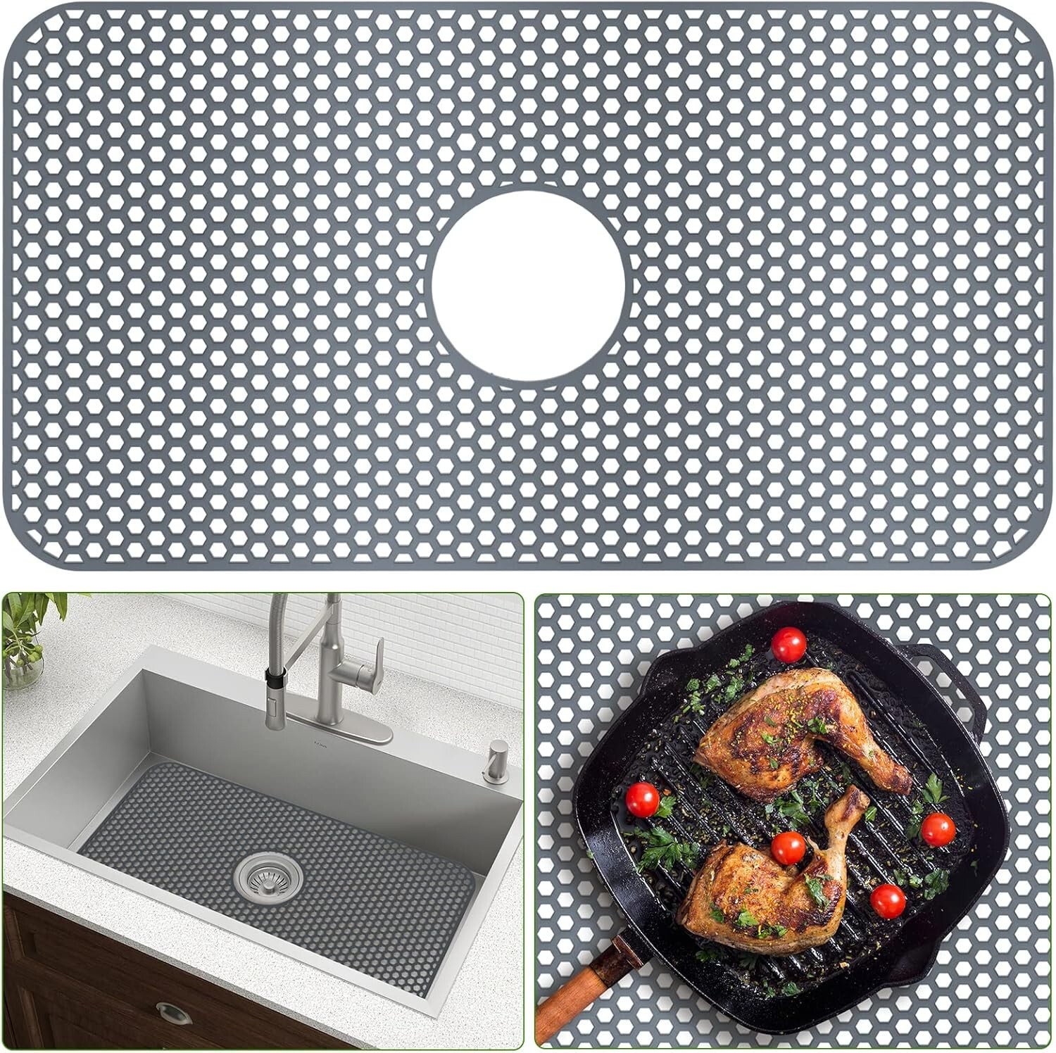 Toovem 26''x14'' Sink Protectors for Kitchen Sink Heat Resistant Flexible Stable gallery