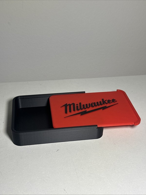 Milwaukee Container Red / Black – Slide Top Storage Box 3D Printed 4” X 3” gallery