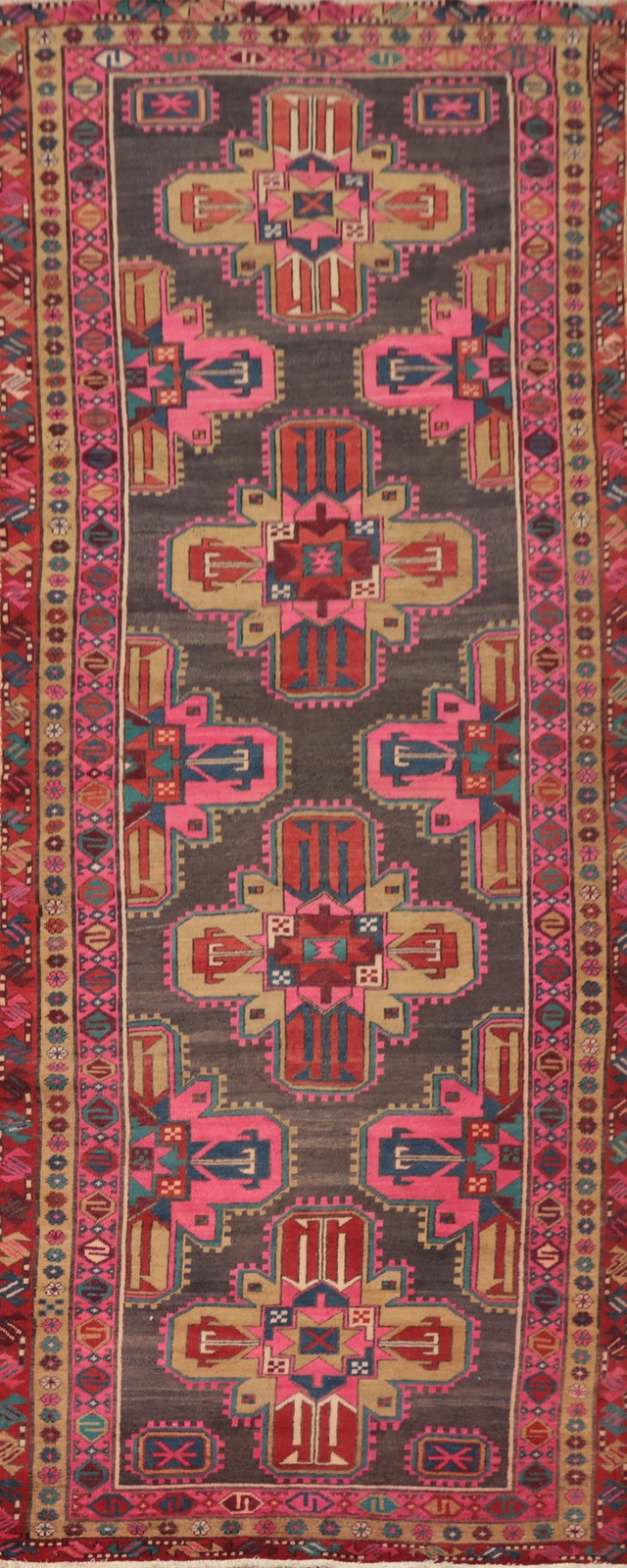 Handmade Wool Geometric Traditional Tribal 11 ft Runner Rug Vintage Carpet 4x11 gallery