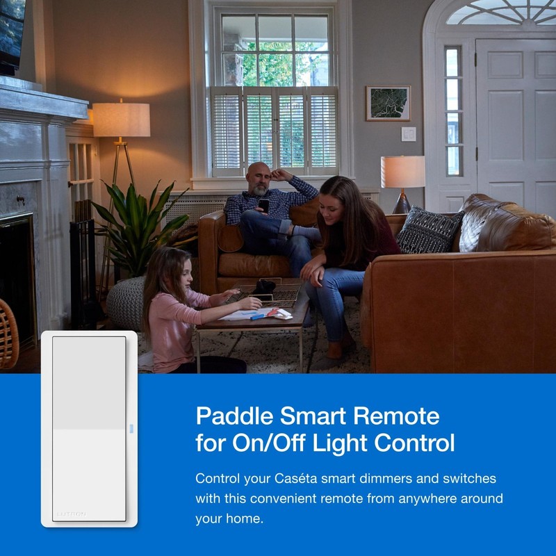 Smart Remote Control for Dimmers & Switches, On/Off, Wall Mount/Tabletop, White gallery